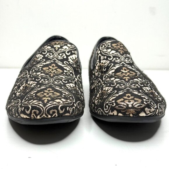Giorgio Brutini Callas Metallic Slip On Dress Loafers Mens 8.5 M Black Gold